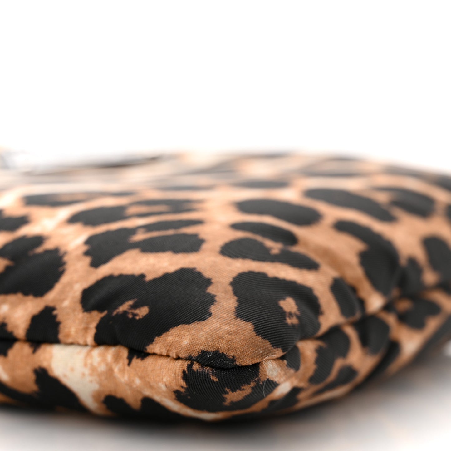 Tessuto Soft Nylon Leopard Print Crossbody Avorio