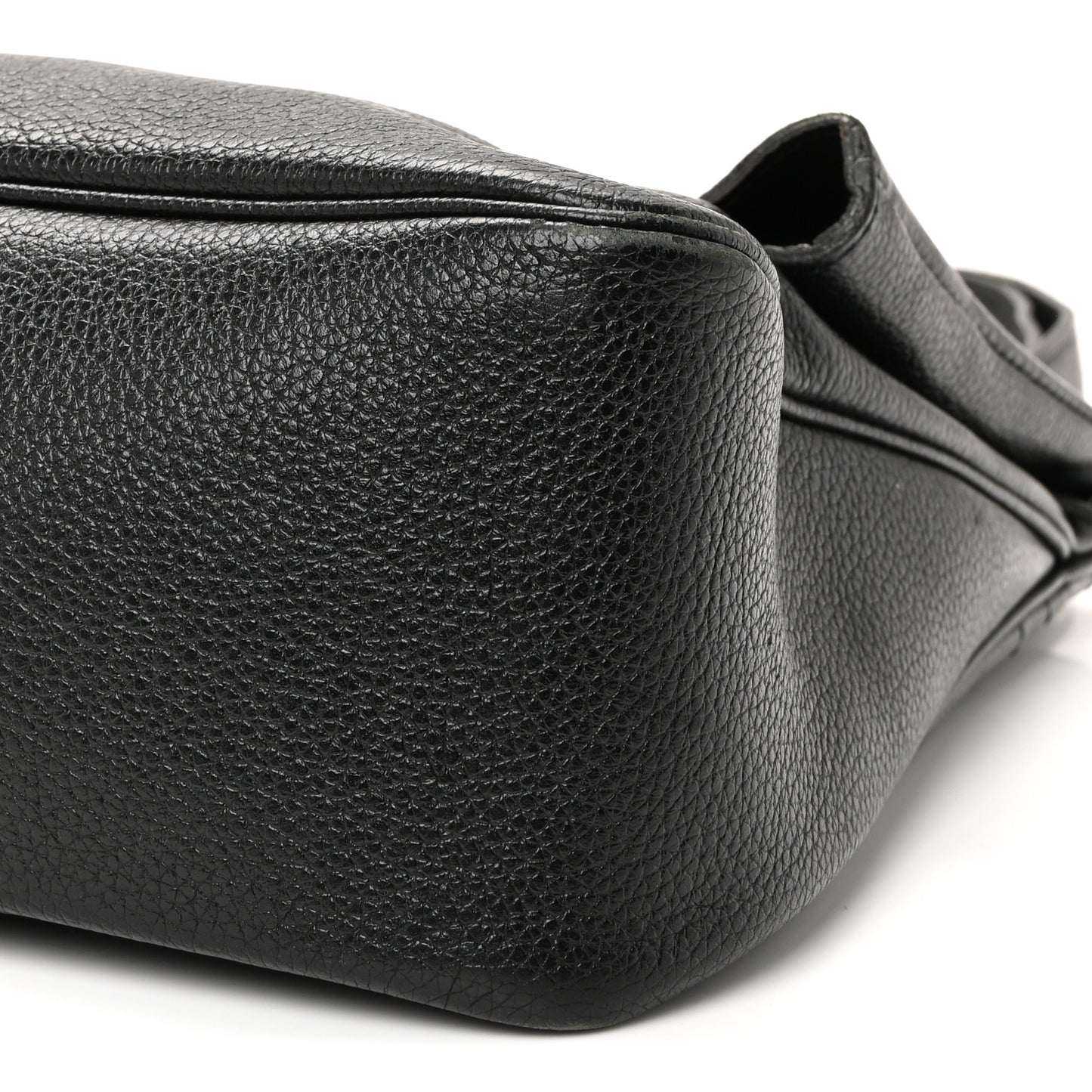 Grained Calfskin Shoulder Bag Black