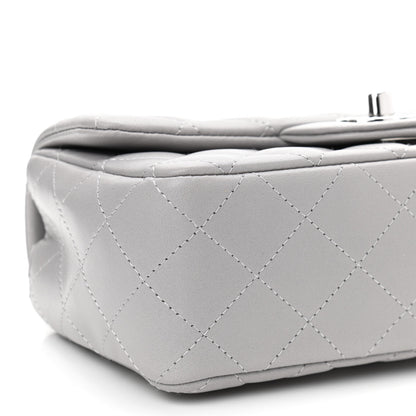 Chanel Lambskin Quilted Mini Rectangular Flap Grey 9 of 11