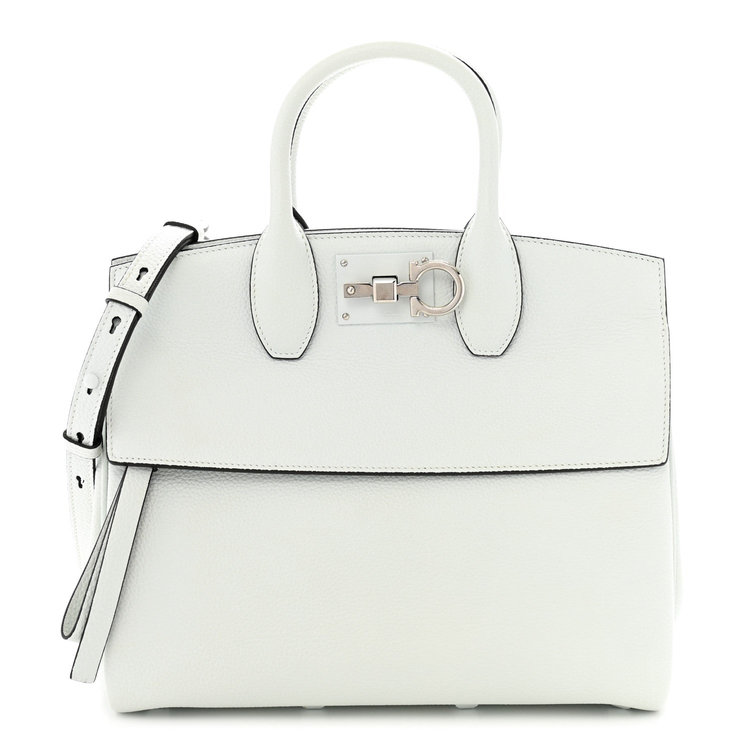 Salvatore Ferragamo Calfskin The Studio Bag Astronaut White 1 of 11