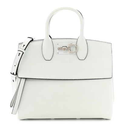 Salvatore Ferragamo Calfskin The Studio Bag Astronaut White 1 of 11
