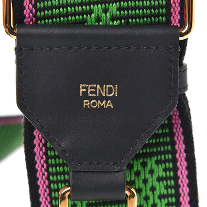 Fendi Cannete Ribbon Poly Vitello Century Logo Adjustable Strap You Rosa Antico Verde Black 5 of 6
