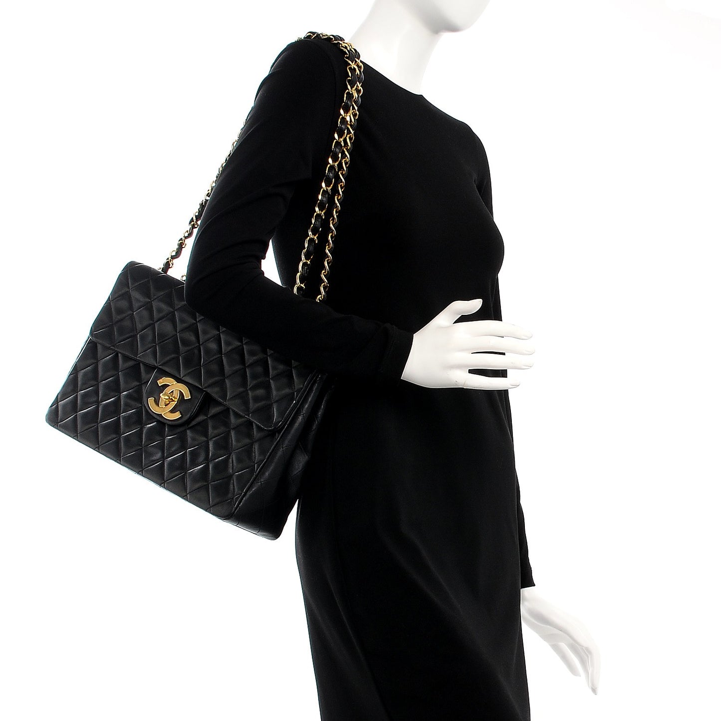 Lambskin XL Jumbo Flap Black