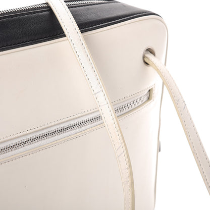 Celine Nappa Calfskin Bicolor Medium Side Lock Shoulder Bag White 10 of 12
