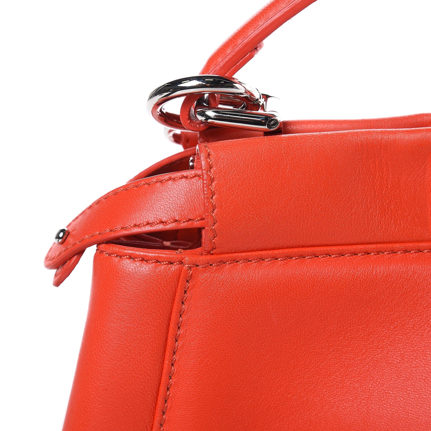 Fendi Nappa Mini Peekaboo Iconic Satchel Papavero 12 of 13