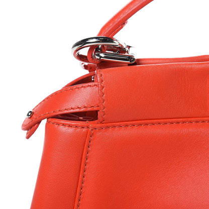 Fendi Nappa Mini Peekaboo Iconic Satchel Papavero 12 of 13