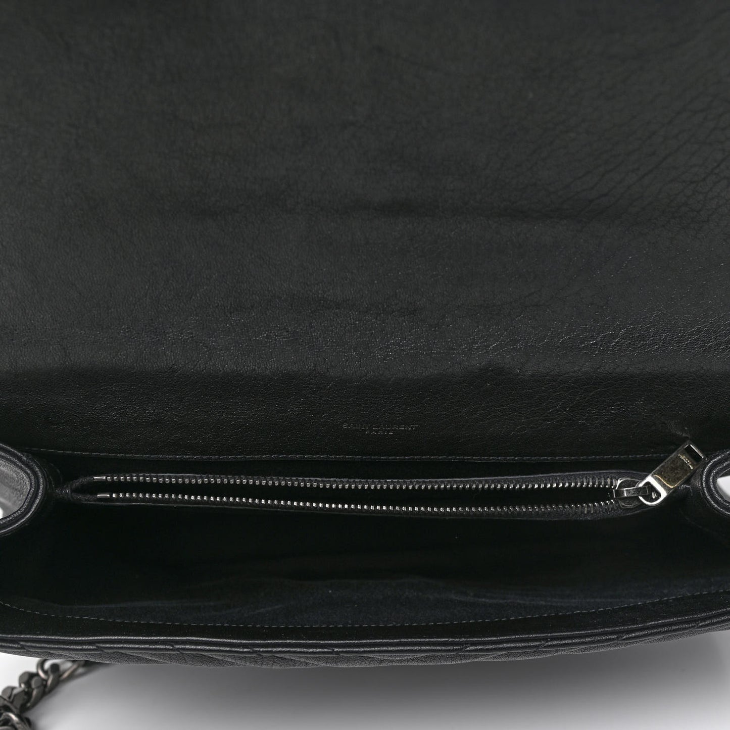 Sheepskin Matelasse Chevron Monogram Large College Satchel Black