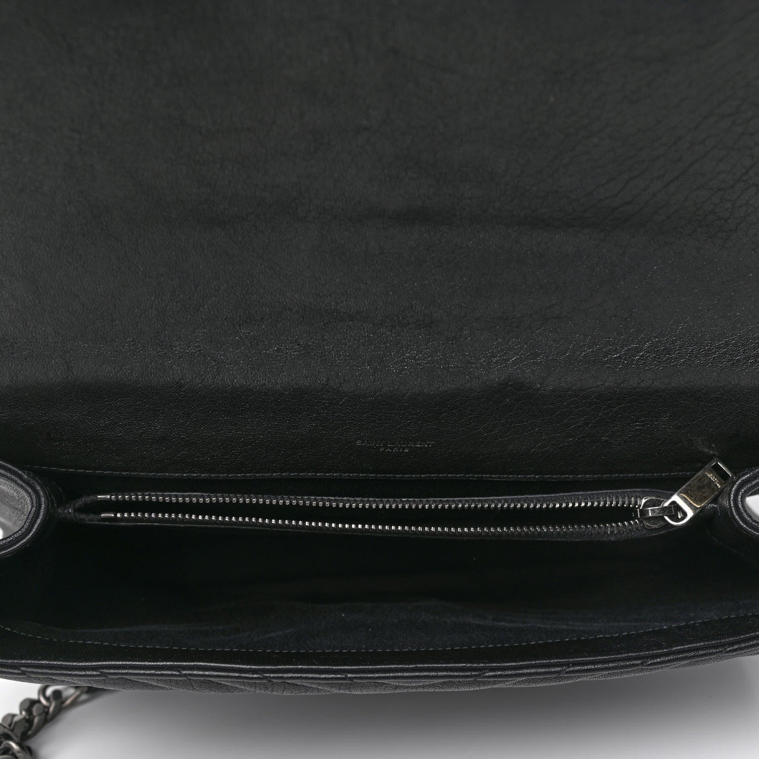 Saint Laurent Sheepskin Matelasse Chevron Monogram Large College Satchel Black 5 of 10