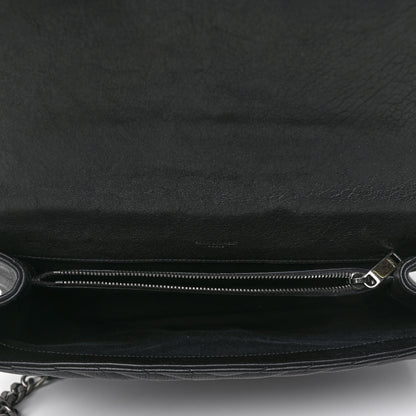 Saint Laurent Sheepskin Matelasse Chevron Monogram Large College Satchel Black 5 of 10
