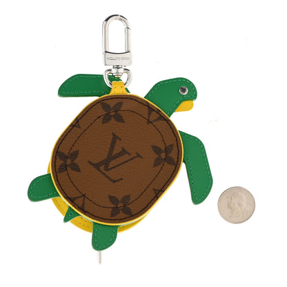Louis Vuitton Monogram Calfskin LV Turtle Pouch Bag Charm Brown 2 of 7