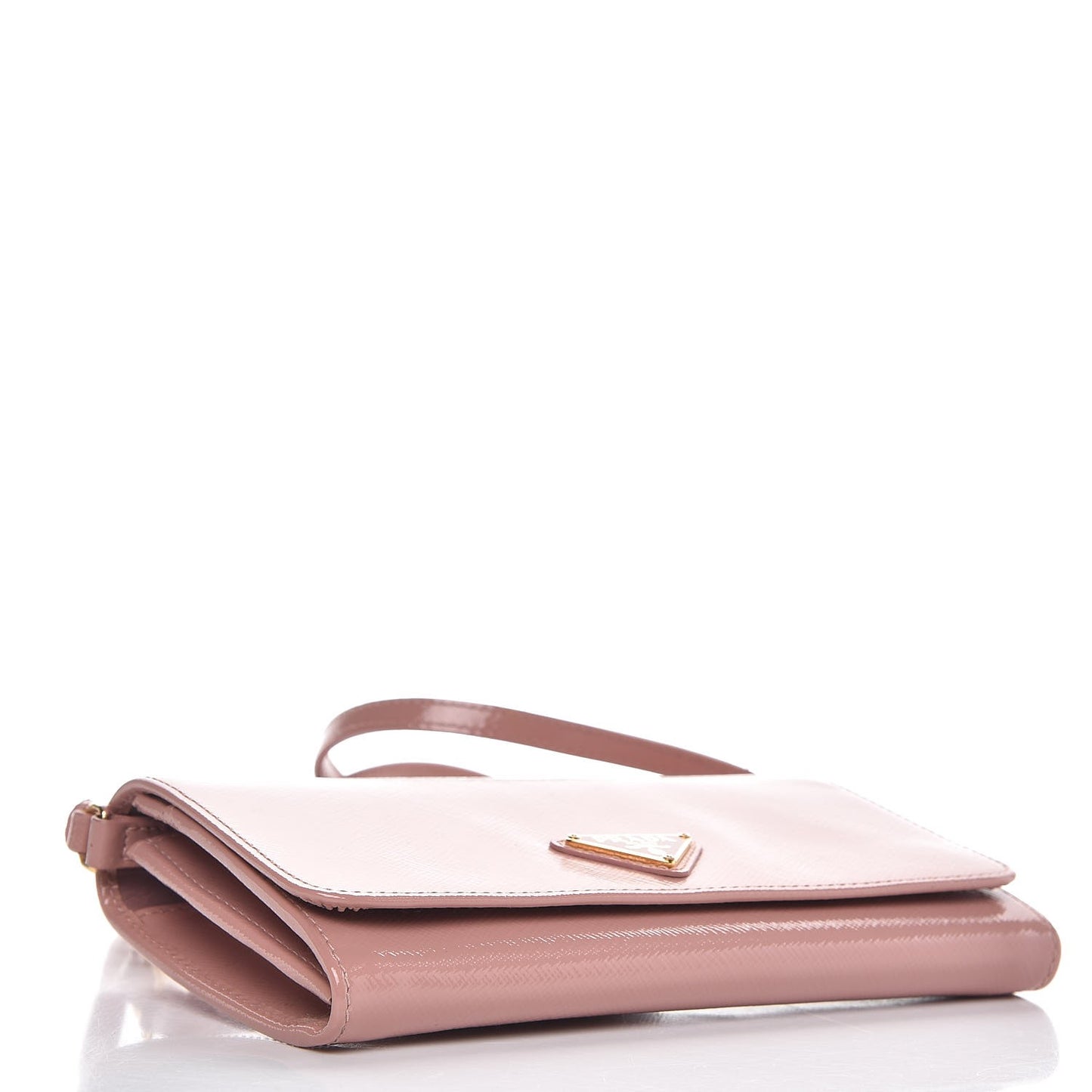 Saffiano Vernice Flap Wallet With Strap Orchidea