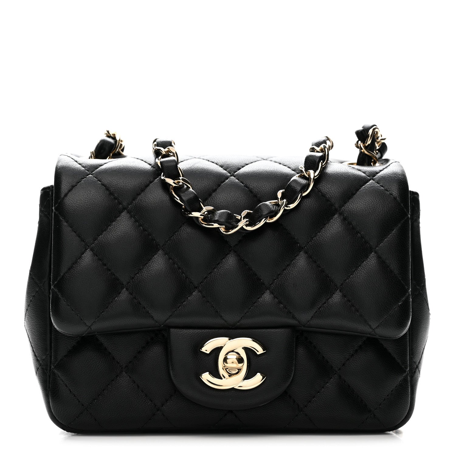 Chanel Lambskin Quilted Mini Square Flap Black 1 of 11
