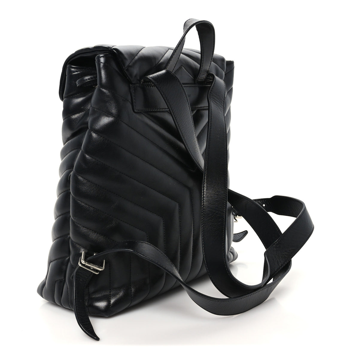 Saint Laurent Calfskin Y Quilted Monogram Medium Loulou Backpack Black 2 of 10