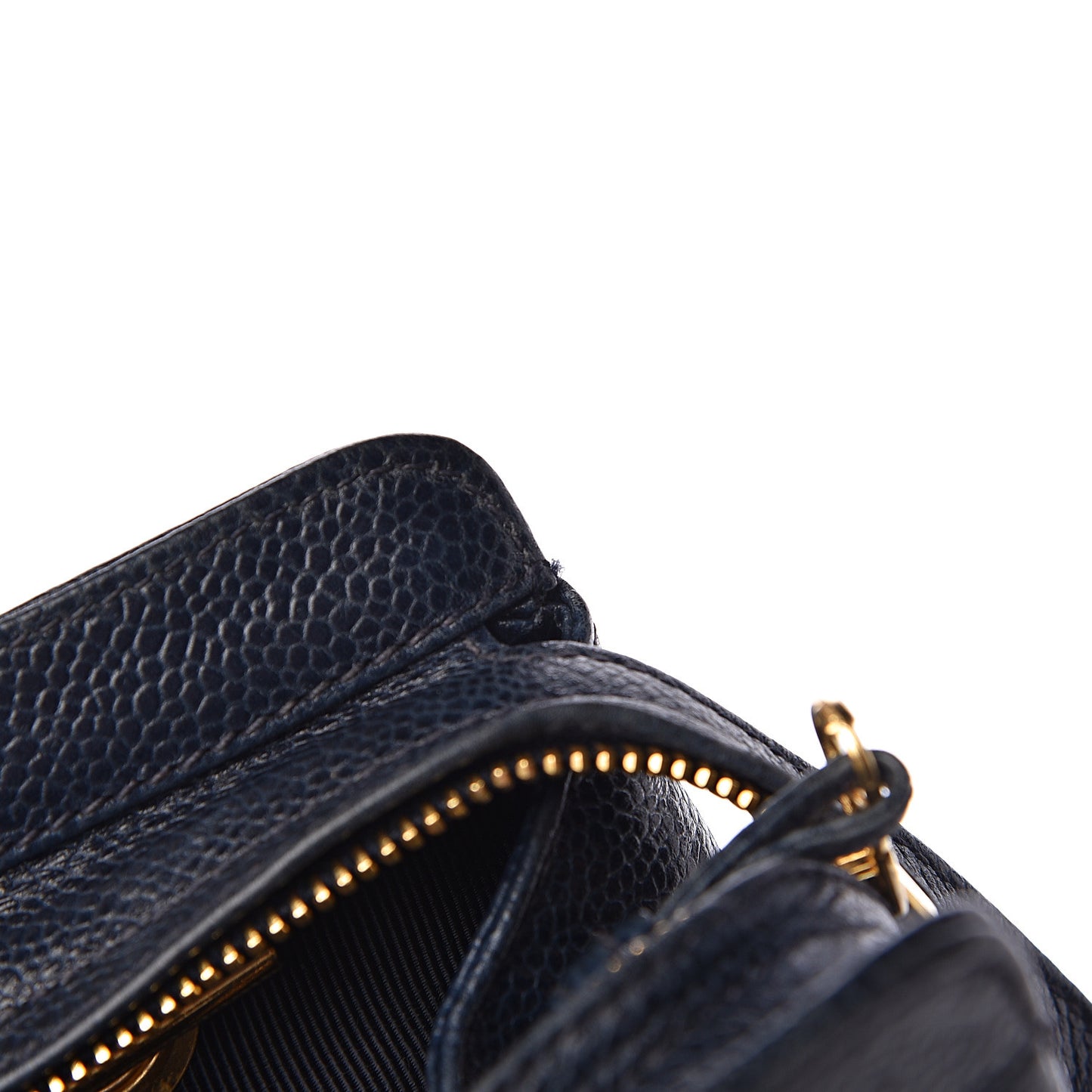 Caviar CC Shoulder Bag Navy Blue