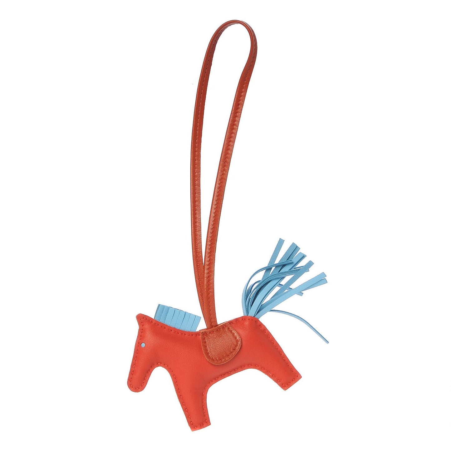 Milo Lambskin Grigri Rodeo Horse Bag Charm PM Capucine Celeste Cornaline