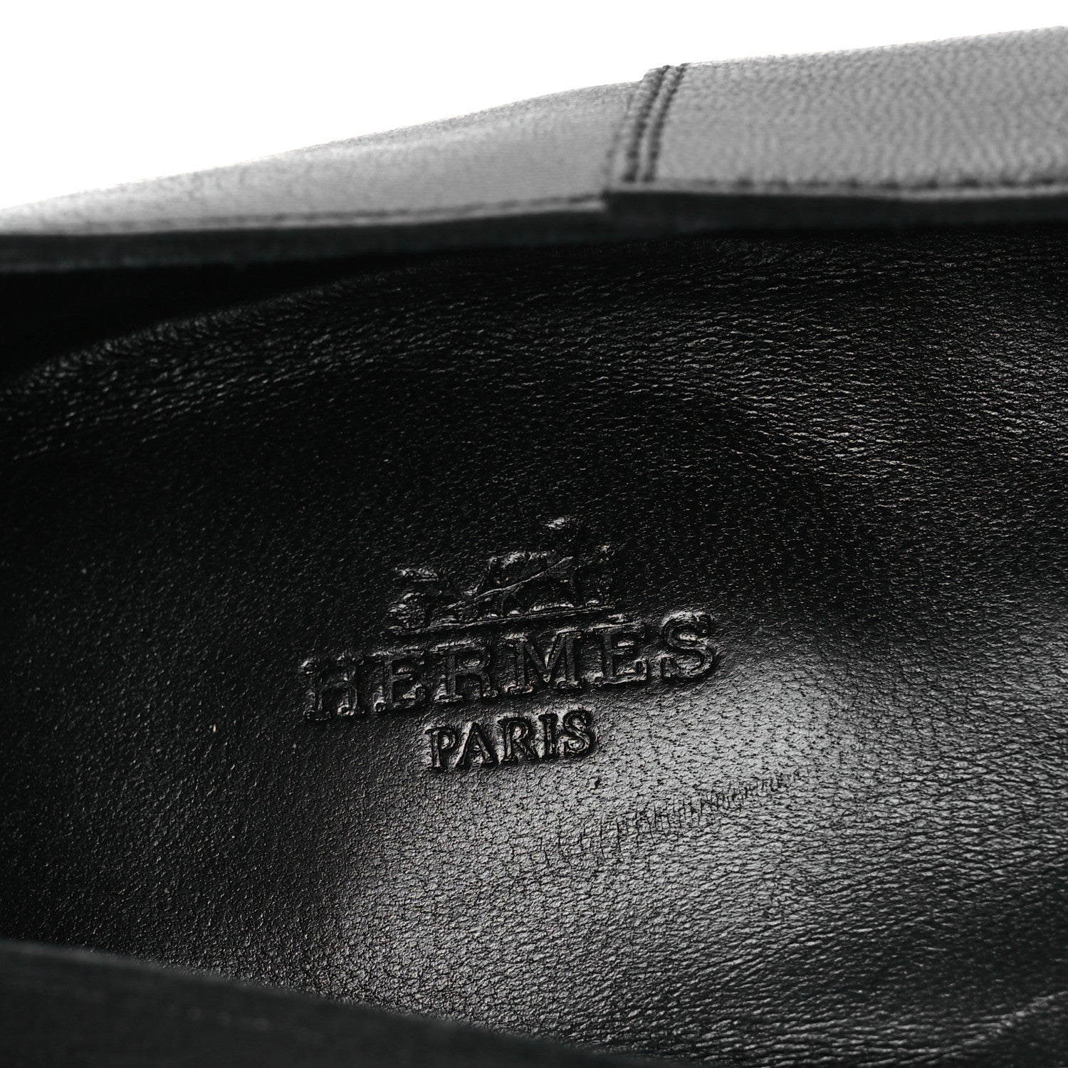 Hermes Goatskin Mens Saga Loafers 43.5 Black 9 of 11