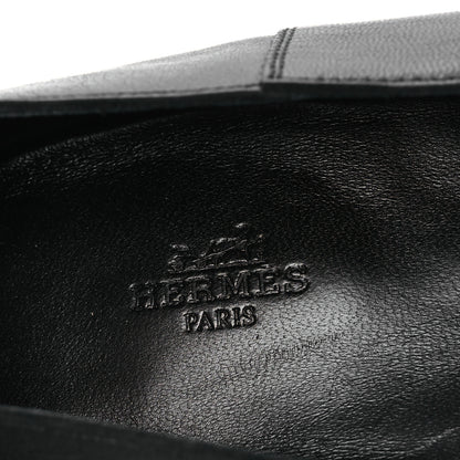 Hermes Goatskin Mens Saga Loafers 43.5 Black 9 of 11