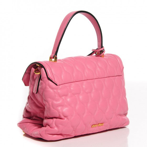 Nappa Padded Top Handle Bag Geranio