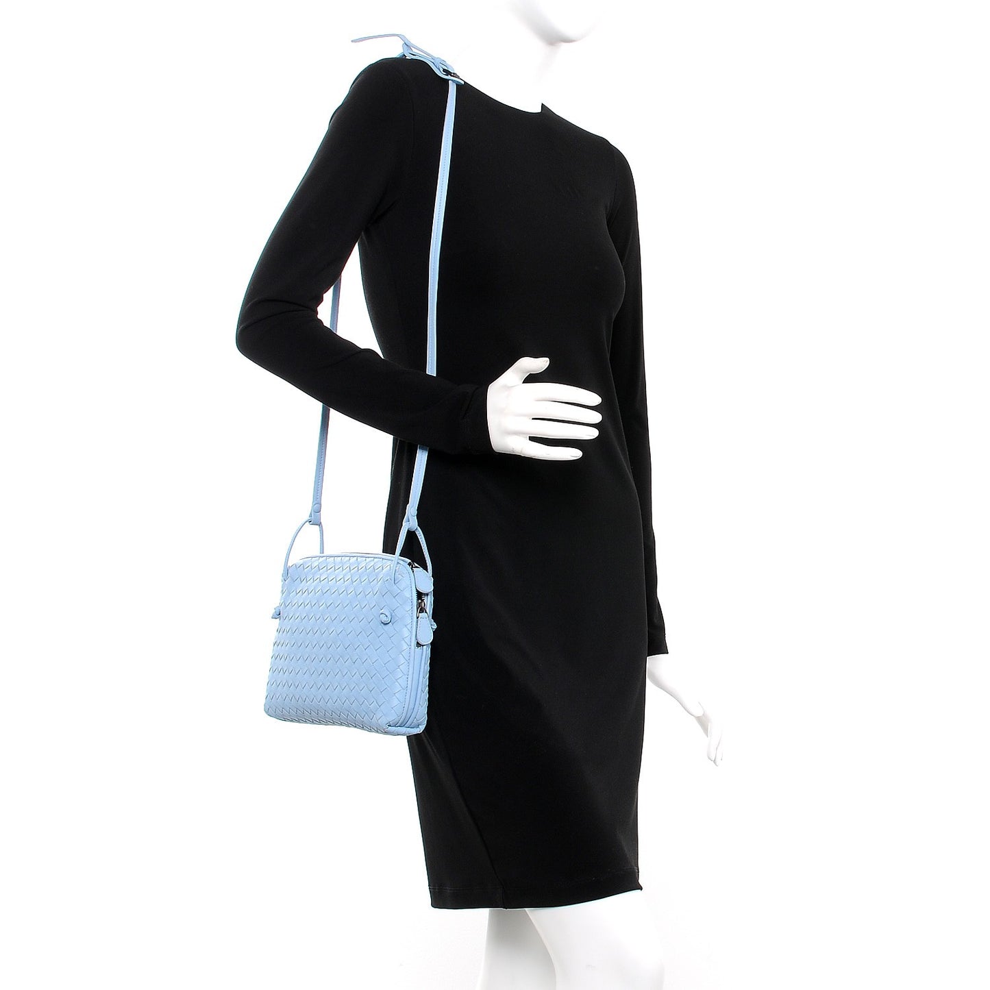 Nappa Intrecciato Crossbody Pillow Light Blue