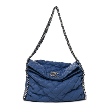 Chanel Washed Lambskin Chain Around Hobo Blue 1 of 10