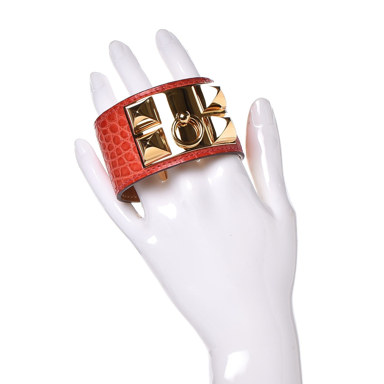 Hermes Shiny Alligator Collier De Chien CDC Bracelet S Bougainvillea 2 of 8