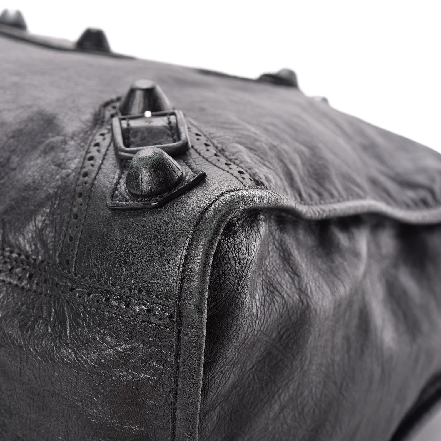Balenciaga Agneau Giant Brogues Hardware Weekender Black 11 of 20
