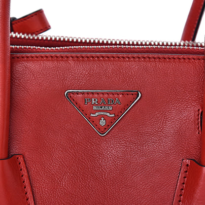 Prada Glace Calfskin Twin Pocket Tote Fuoco 11 of 11