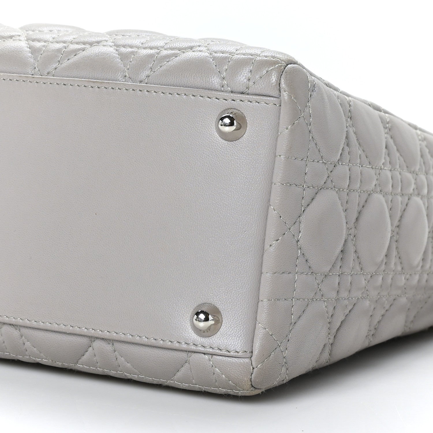 Christian Dior Lambskin Cannage Large Lady Dior Light Grey 9 of 9