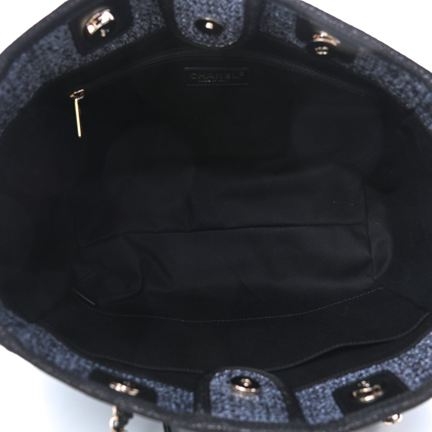 Chanel Mixed Fibers Calfskin Small Deauville Tote Black 4 of 4