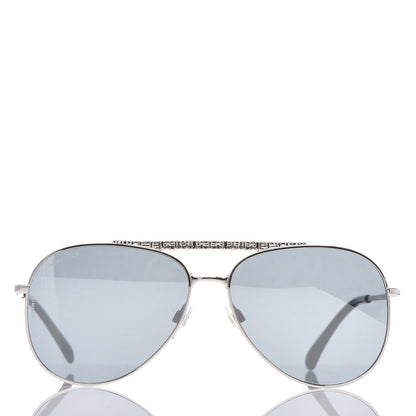 Chanel Aviator Metallic Pilot Sunglasses 4231 Silver 3 of 7