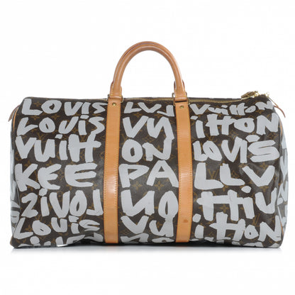 Louis Vuitton Graffiti Keepall 50 Silver 1 of 7
