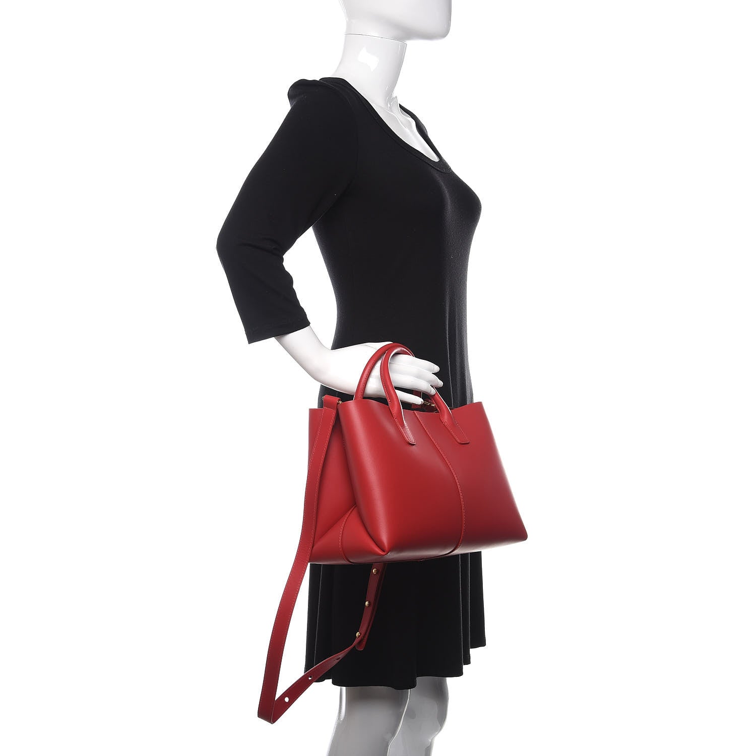 Mansur Gavriel Calfskin Mini Folded Bag Flamma 2 of 10