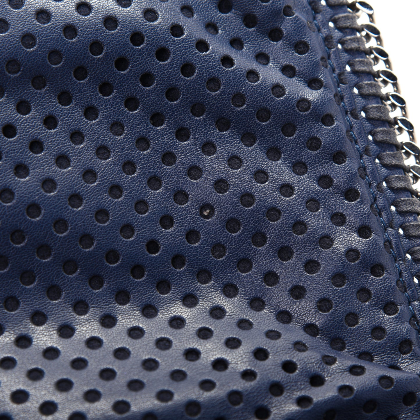 Eco Alter Nappa Perforated Fold Over Clutch Navy