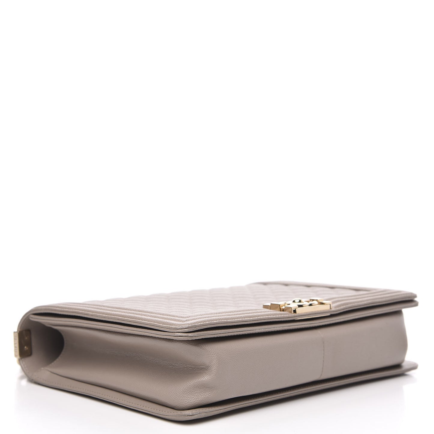 Caviar Quilted Large Boy Flap Beige