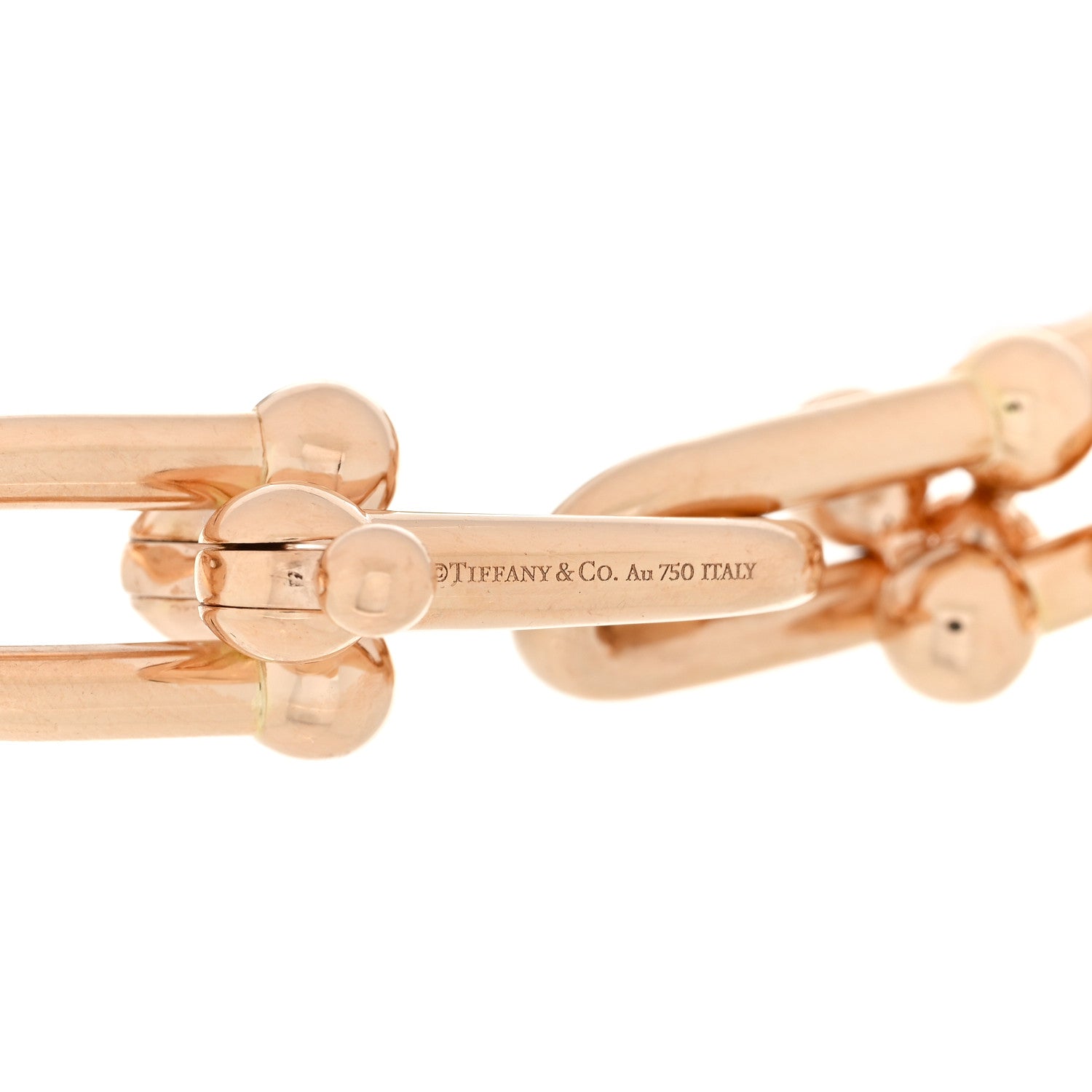Tiffany 18K Rose Gold Diamond Large HardWear Link Bracelet 3 of 3