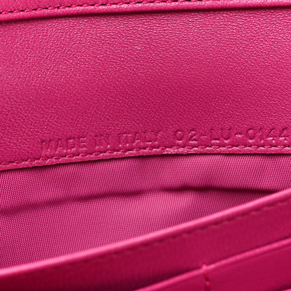 Christian Dior Lambskin Cannage Bi-Color Lady Dior Rendezvous Wallet On Chain Toxic Purple Pink 8 of 13