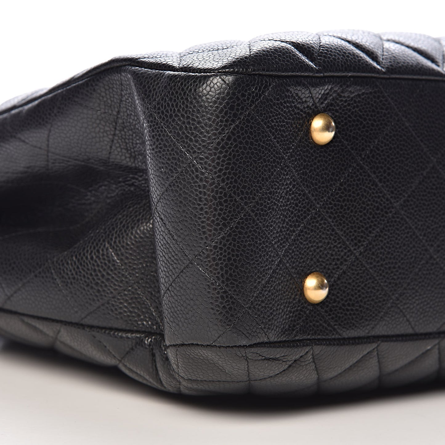 Caviar Quilted Large Shopping Tote Black