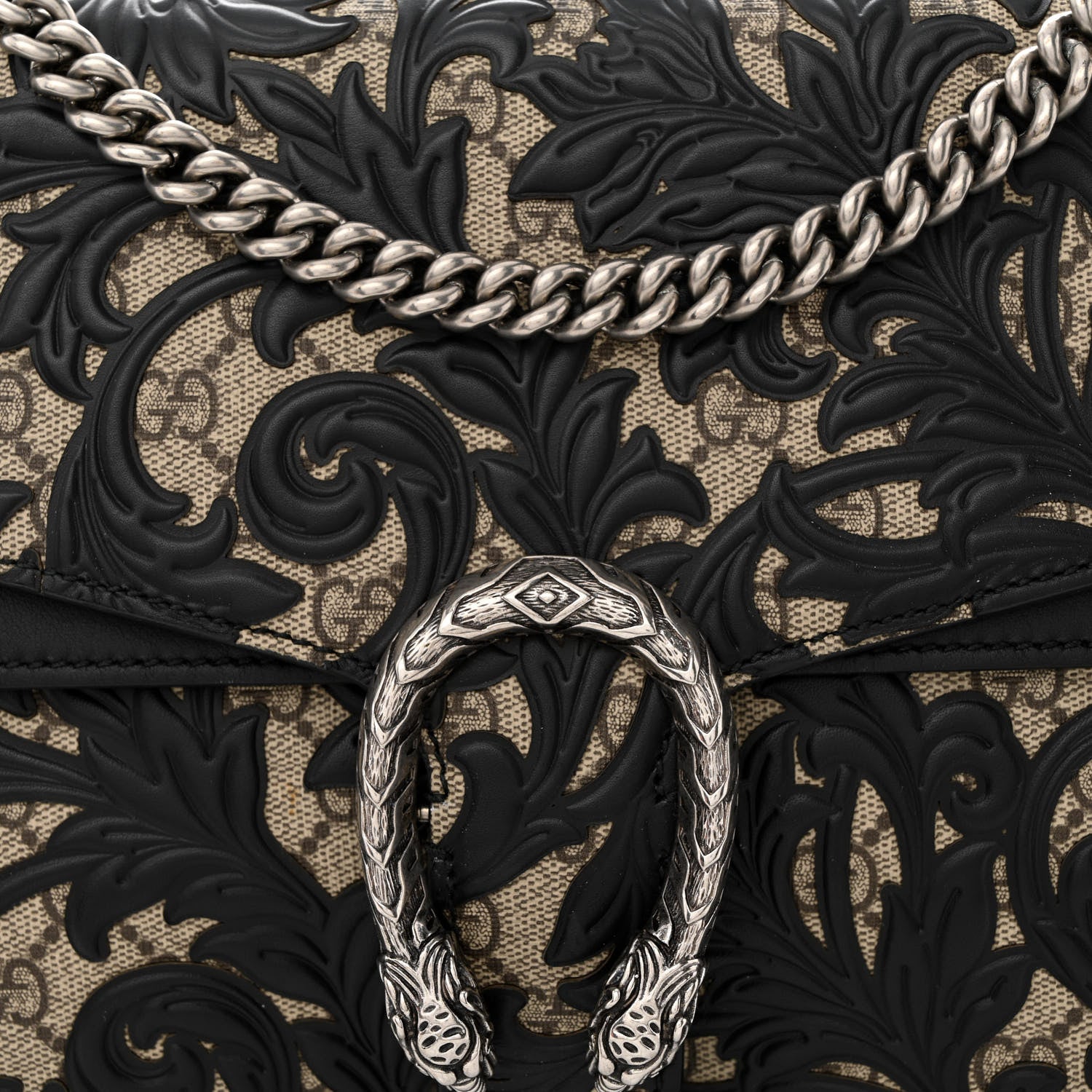 Gucci GG Supreme Monogram Arabesque Medium Dionysus Shoulder Bag Black 11 of 13