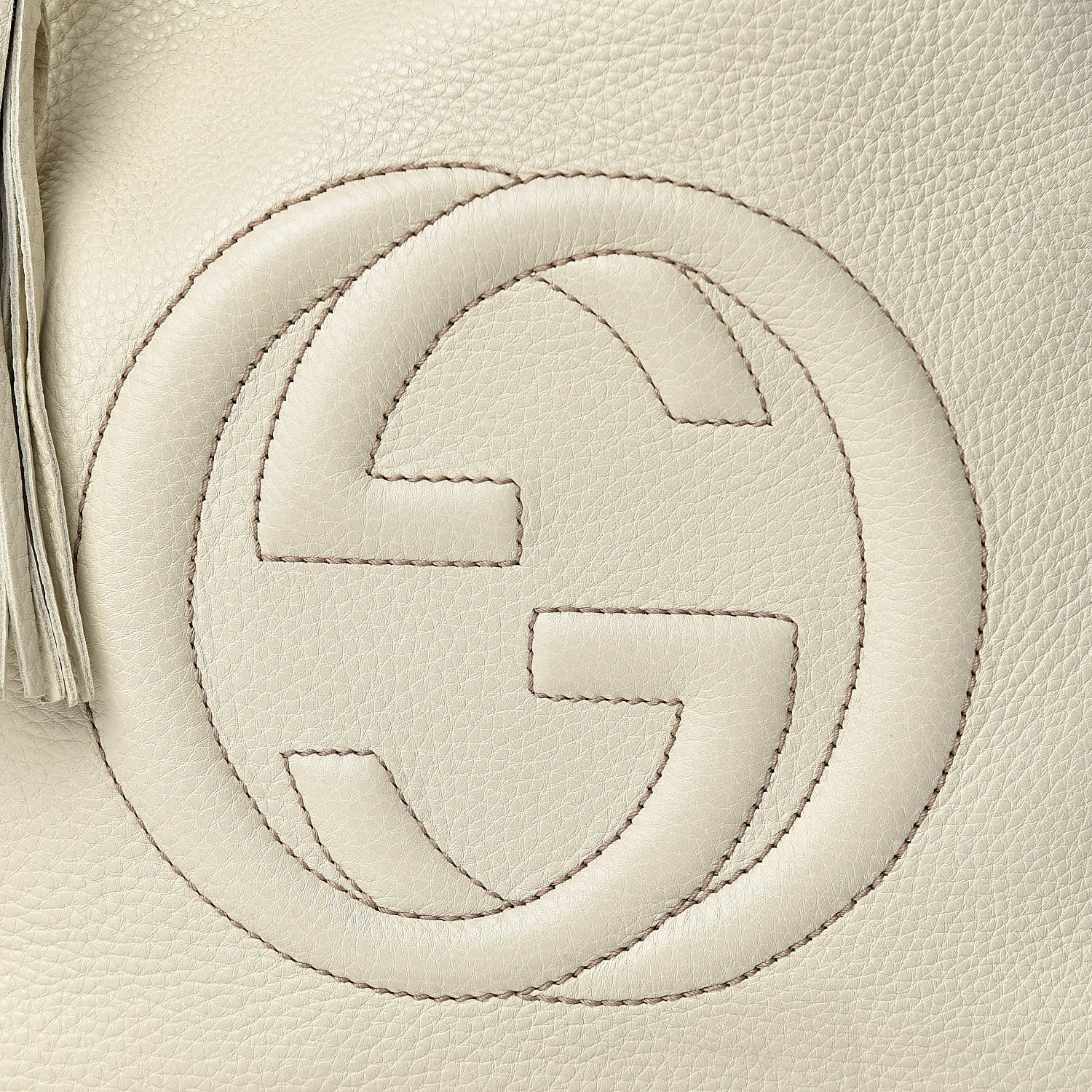 Gucci Pebbled Calfskin Large Soho Shoulder Bag Off White 10 of 10