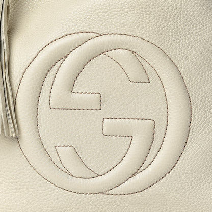 Gucci Pebbled Calfskin Large Soho Shoulder Bag Off White 10 of 10