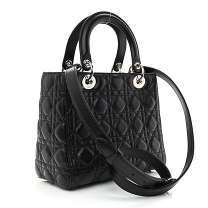 Christian Dior Lambskin Cannage Medium Lady Dior Black 3 of 10
