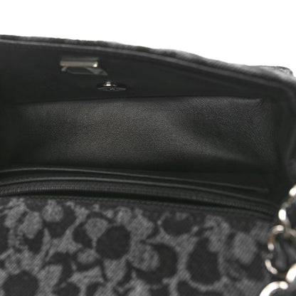 Chanel Printed Denim Quilted Flower Mini Rectangular Flap Black 5 of 11
