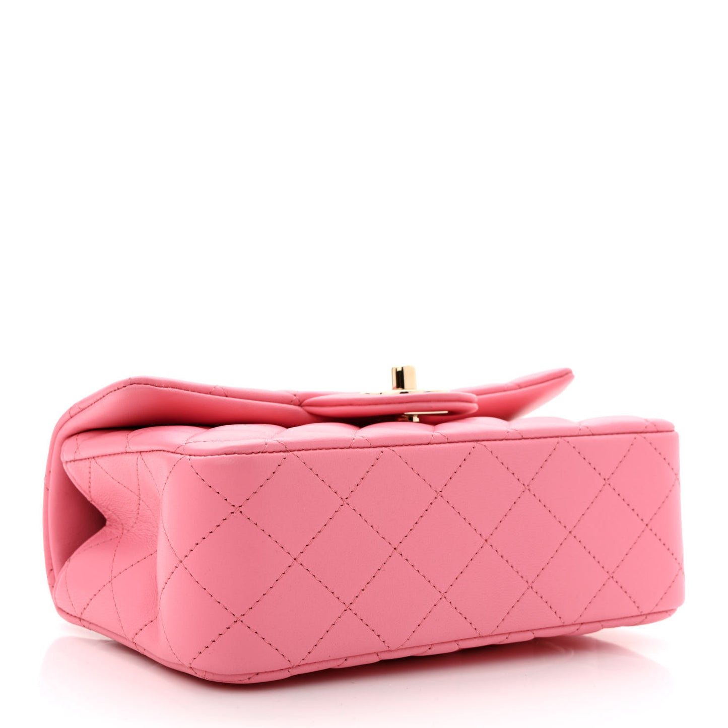 Caviar Quilted Mini Top Handle Rectangular Flap Pink