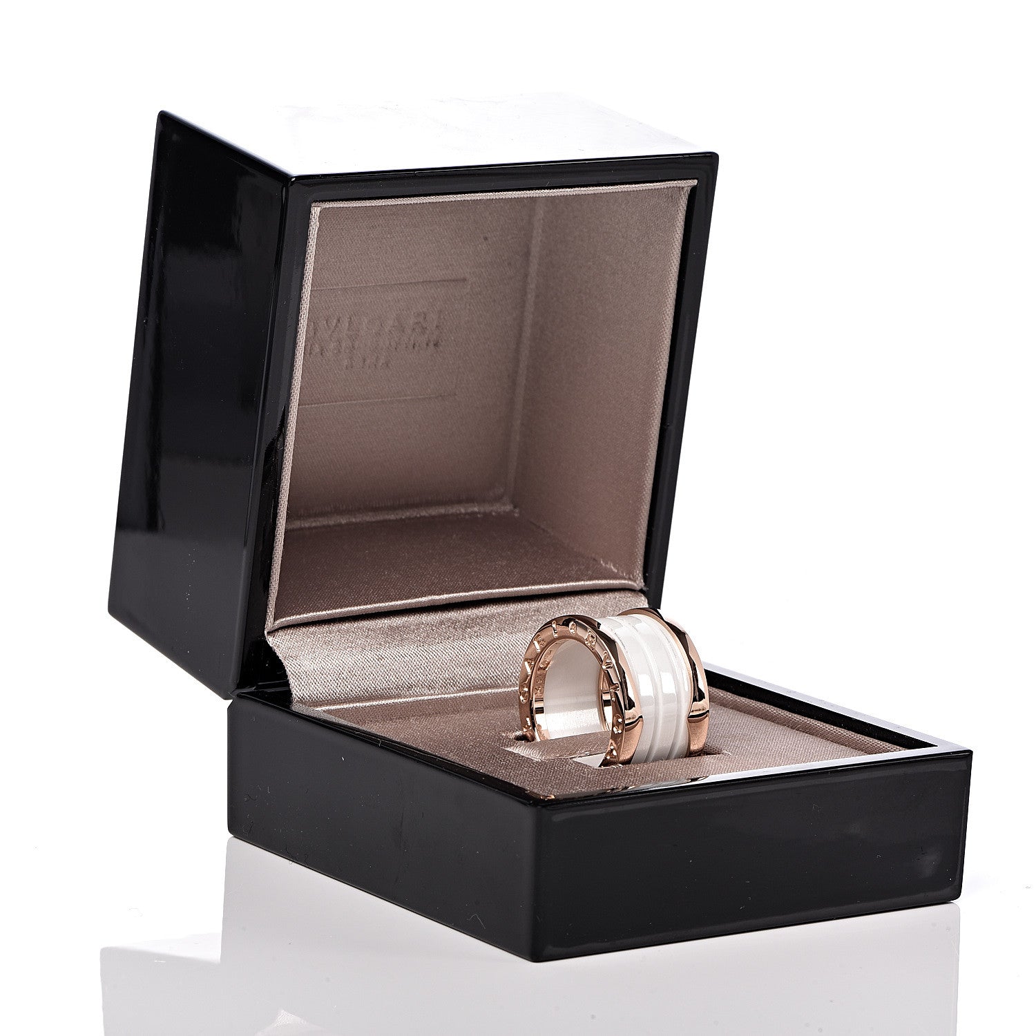 Bulgari 18K Rose Gold White Ceramic B.Zero1 Four-Band Ring 49 4.75 7 of 7