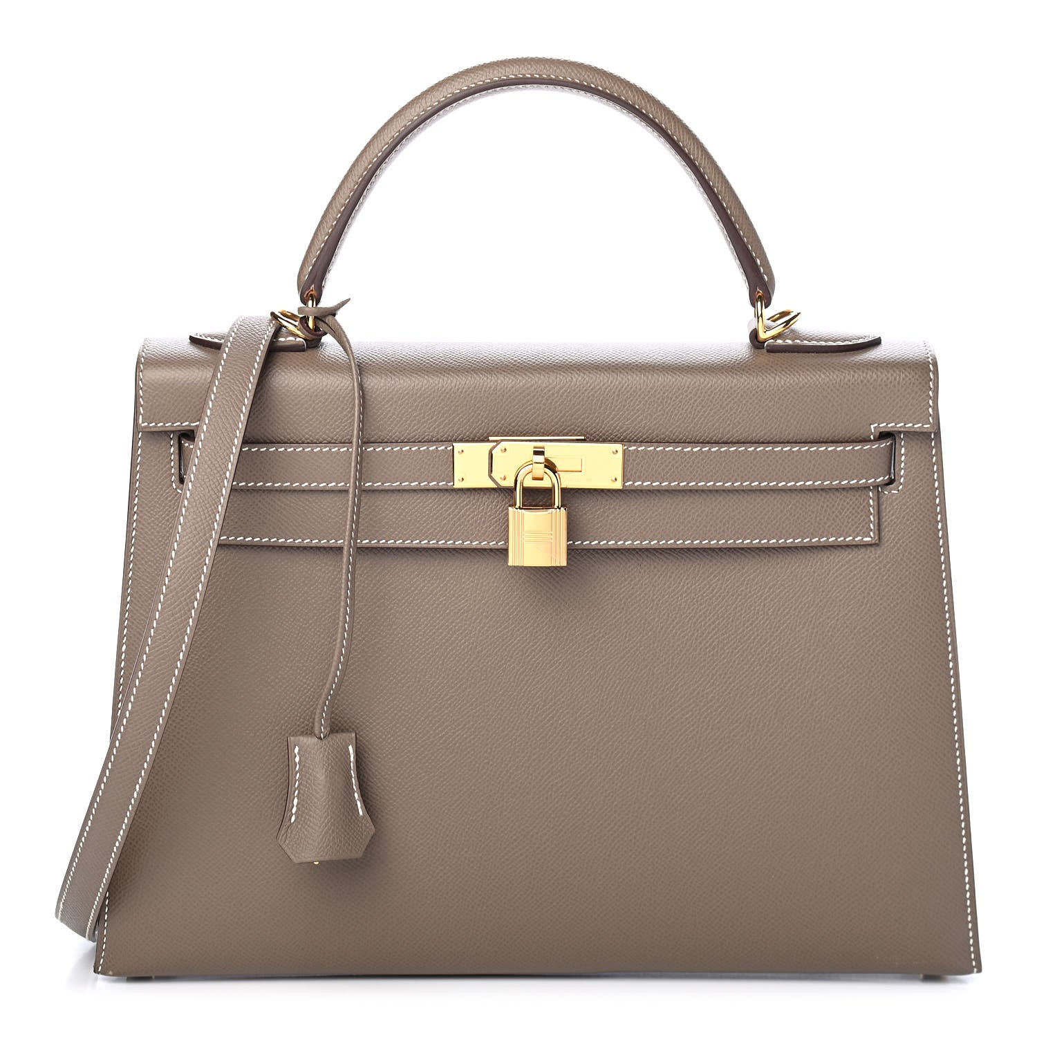 Hermes Epsom Kelly Sellier 32 Etoupe 1 of 12