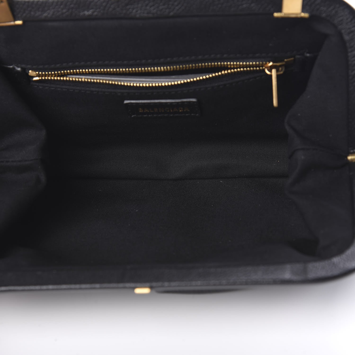Balenciaga Grained Calfskin Logo Cloud Clutch XS Black 4 of 9