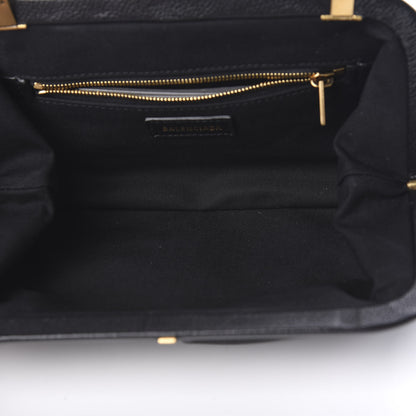 Balenciaga Grained Calfskin Logo Cloud Clutch XS Black 4 of 9