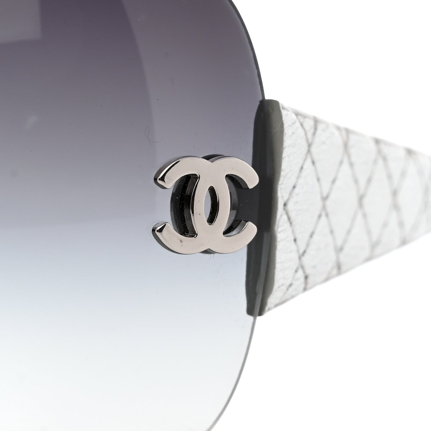 Metallic Quilted CC Sunglasses 4157-Q Silver