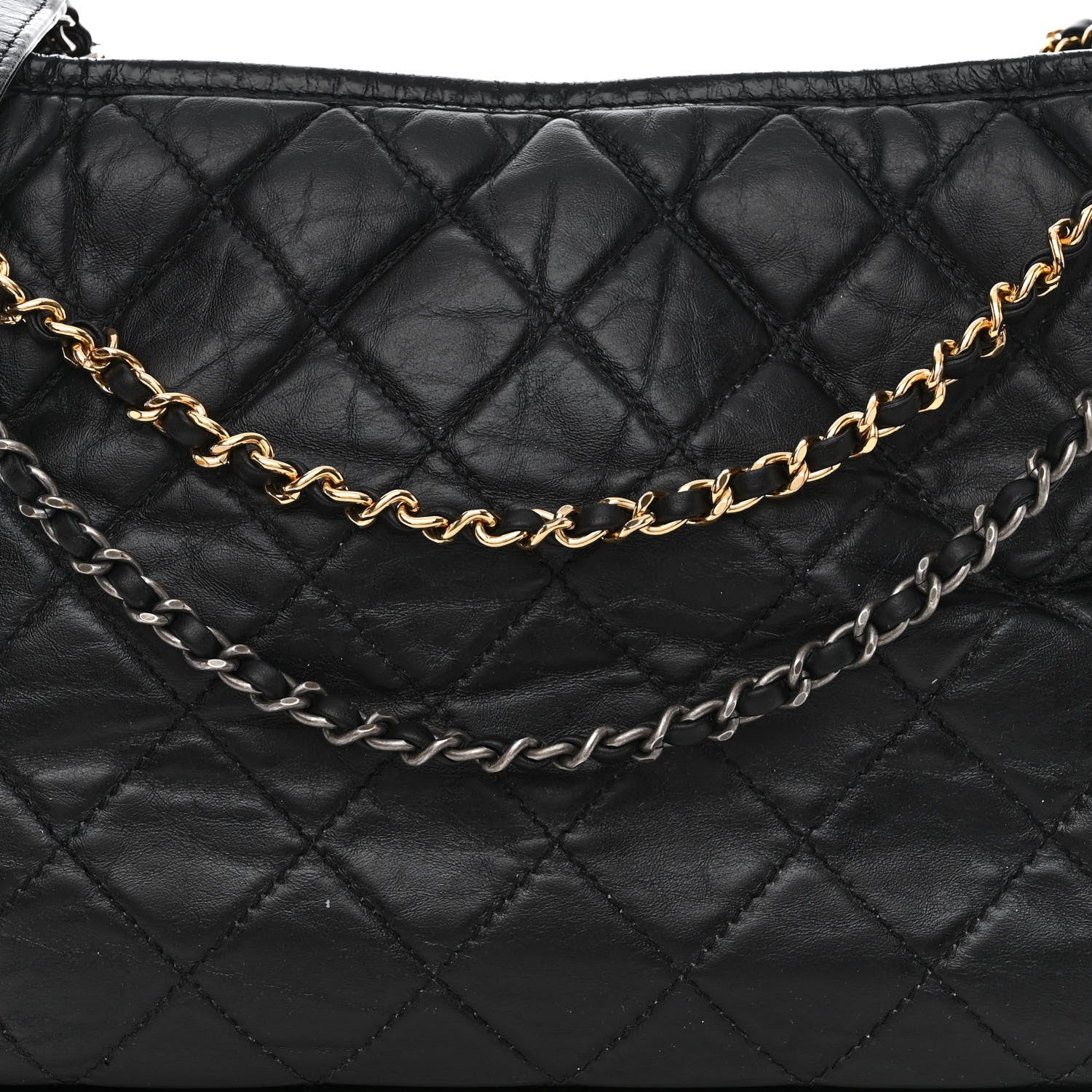 Chanel Aged Calfskin Quilted Large Gabrielle Hobo Black 8 of 12