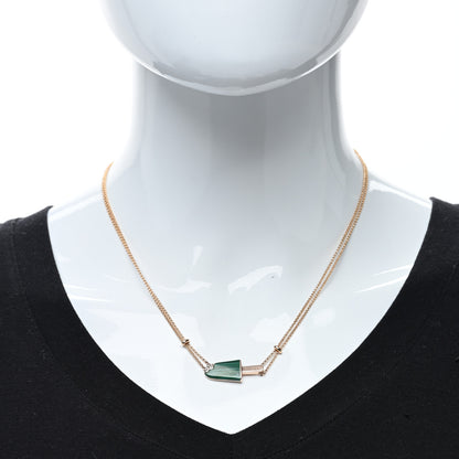 Bulgari 18K Rose Gold Diamond Malachite Gelati Necklace 2 of 5